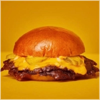 Rundergehakt, cheddar, salade, augurk en smash saus