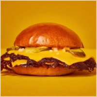 Dubbel rundergehakt, cheddar, salade, augurk en smash saus